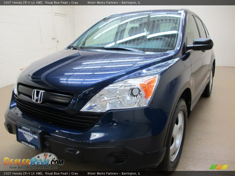 2007 Honda CR-V LX 4WD Royal Blue Pearl / Gray Photo #3