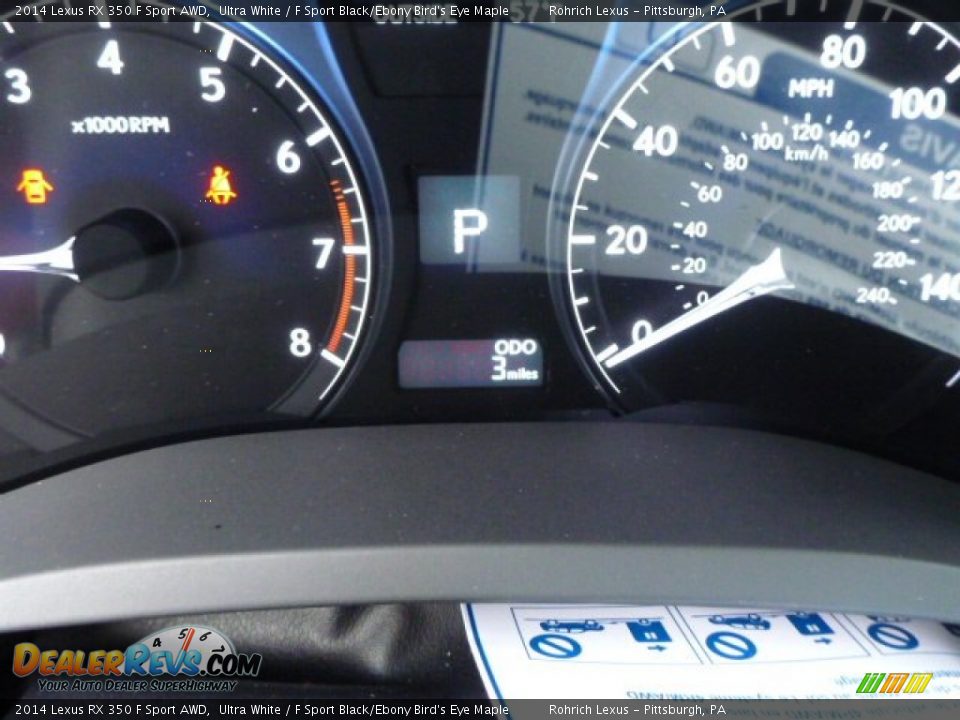 2014 Lexus RX 350 F Sport AWD Ultra White / F Sport Black/Ebony Bird's Eye Maple Photo #20