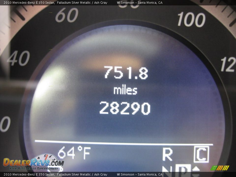 2010 Mercedes-Benz E 350 Sedan Palladium Silver Metallic / Ash Gray Photo #10