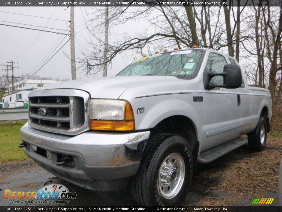 2001 Ford F250 Super Duty XLT SuperCab 4x4 Silver Metallic / Medium Graphite Photo #1