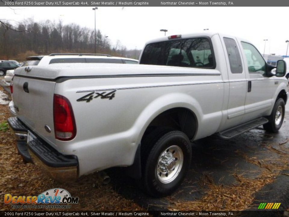 2001 Ford F250 Super Duty XLT SuperCab 4x4 Silver Metallic / Medium Graphite Photo #3
