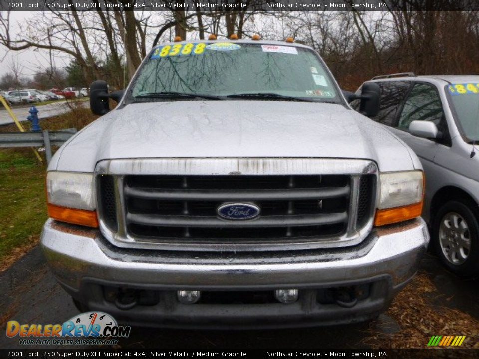 2001 Ford F250 Super Duty XLT SuperCab 4x4 Silver Metallic / Medium Graphite Photo #5