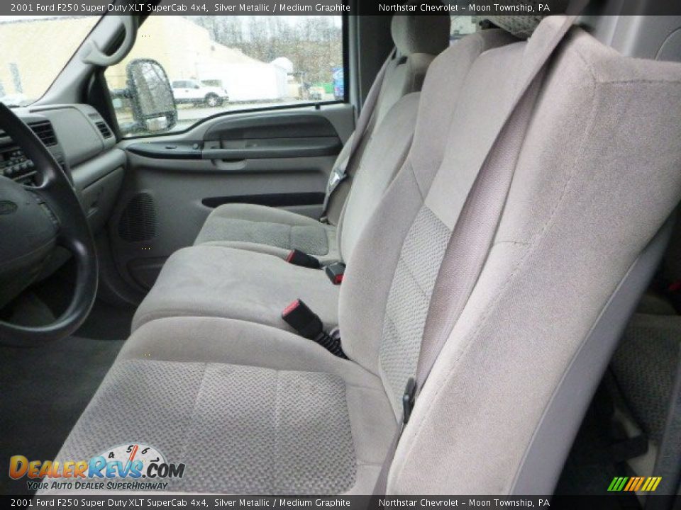 2001 Ford F250 Super Duty XLT SuperCab 4x4 Silver Metallic / Medium Graphite Photo #7