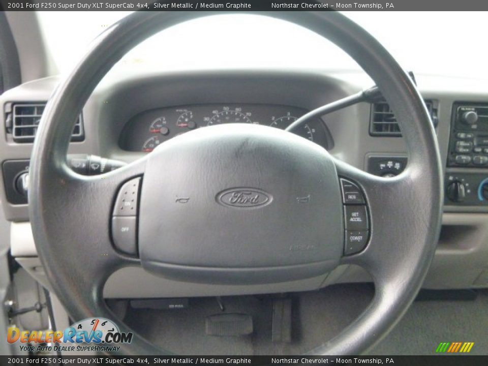 2001 Ford F250 Super Duty XLT SuperCab 4x4 Silver Metallic / Medium Graphite Photo #11