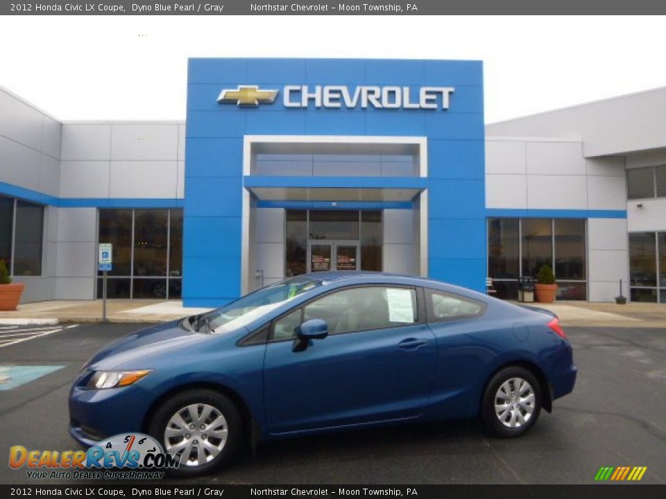 2012 Honda Civic LX Coupe Dyno Blue Pearl / Gray Photo #1