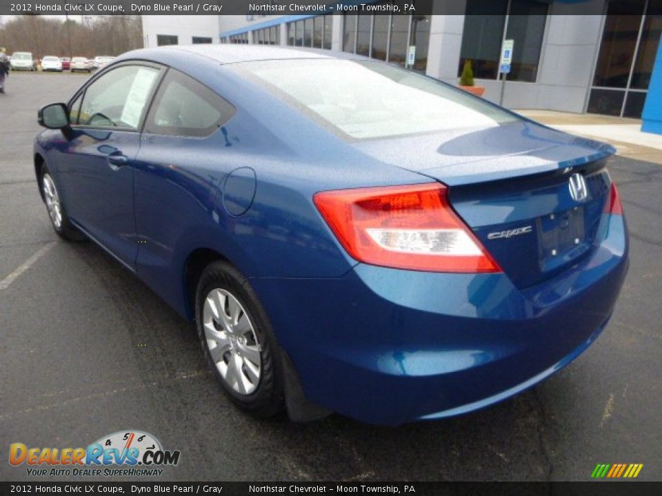 2012 Honda Civic LX Coupe Dyno Blue Pearl / Gray Photo #3