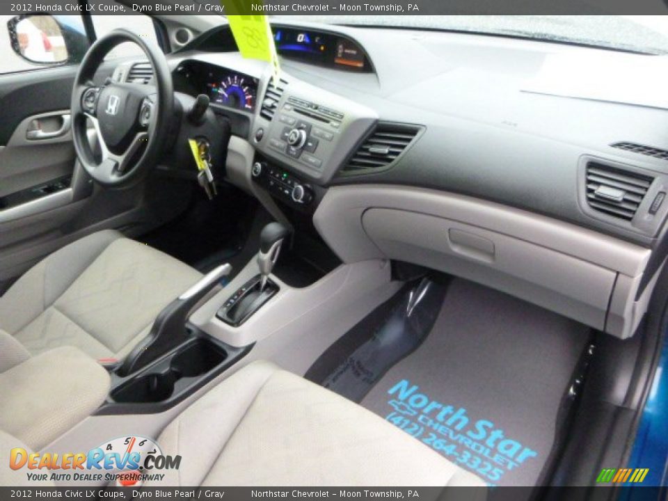 2012 Honda Civic LX Coupe Dyno Blue Pearl / Gray Photo #11