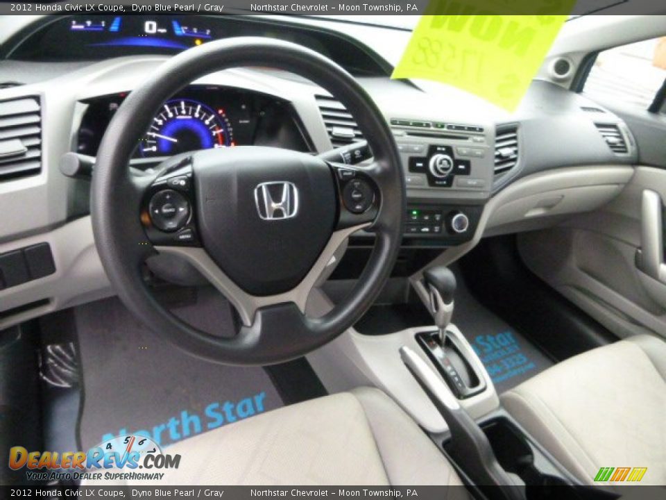 2012 Honda Civic LX Coupe Dyno Blue Pearl / Gray Photo #16