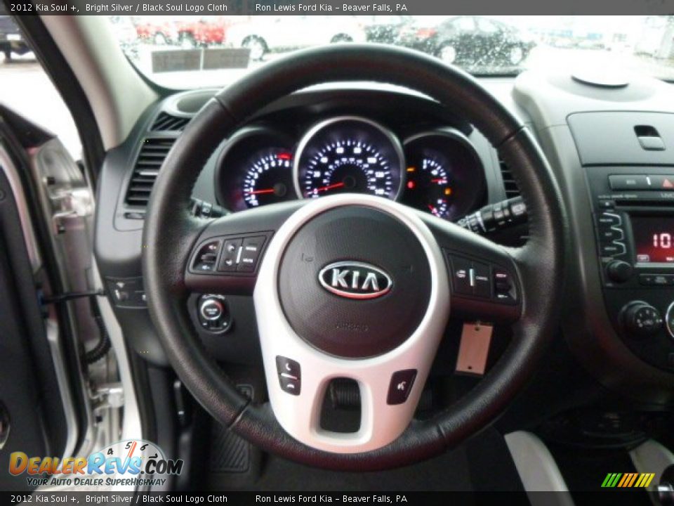 2012 Kia Soul + Bright Silver / Black Soul Logo Cloth Photo #18