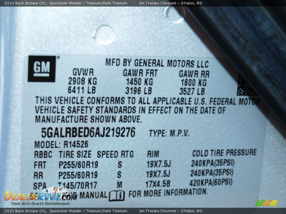 2010 Buick Enclave CXL Quicksilver Metallic / Titanium/Dark Titanium Photo #17