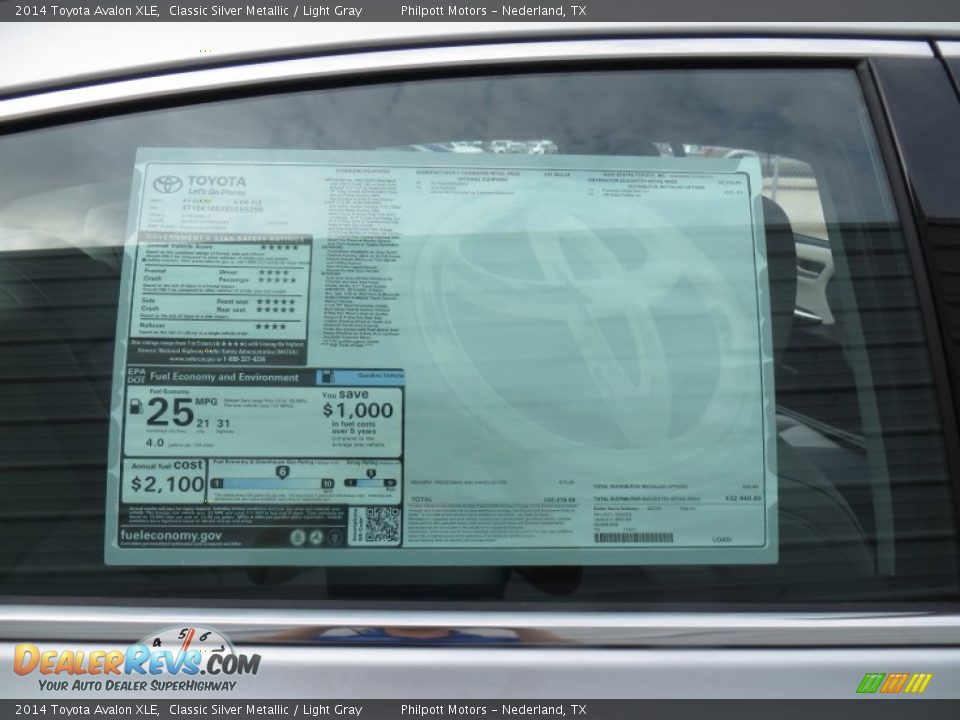 2014 Toyota Avalon XLE Window Sticker Photo #35