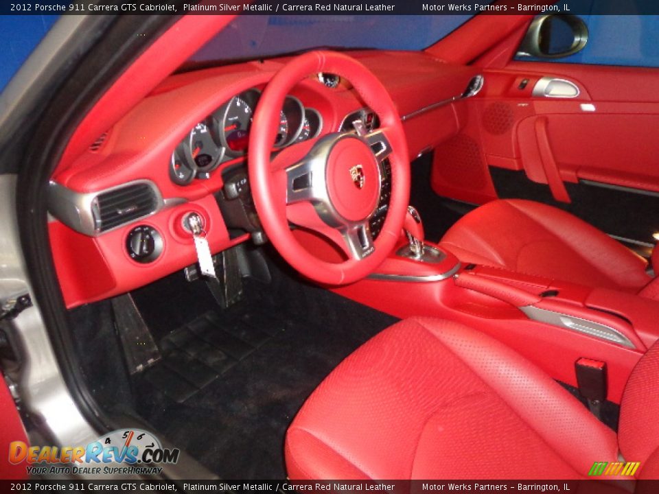 Carrera Red Natural Leather Interior - 2012 Porsche 911 Carrera GTS Cabriolet Photo #18