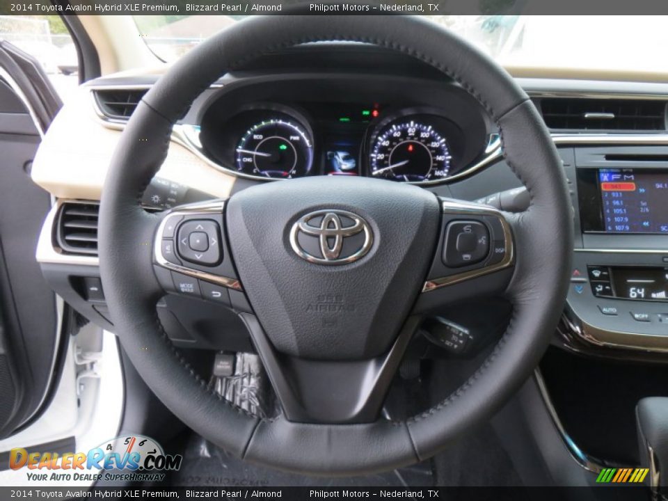2014 Toyota Avalon Hybrid XLE Premium Blizzard Pearl / Almond Photo #33