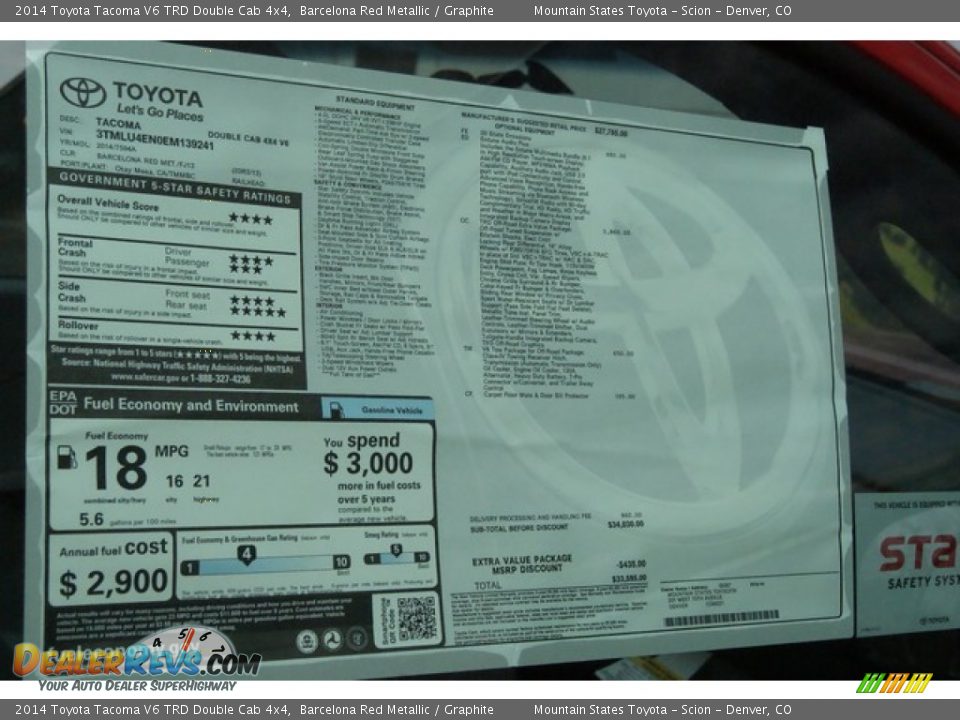 2014 Toyota Tacoma V6 TRD Double Cab 4x4 Barcelona Red Metallic / Graphite Photo #10