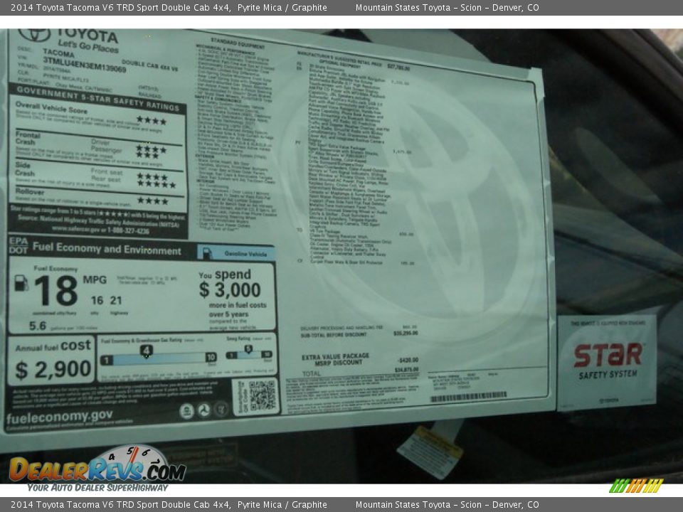 2014 Toyota Tacoma V6 TRD Sport Double Cab 4x4 Pyrite Mica / Graphite Photo #10