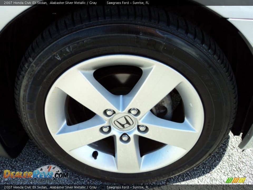 2007 Honda Civic EX Sedan Alabaster Silver Metallic / Gray Photo #3