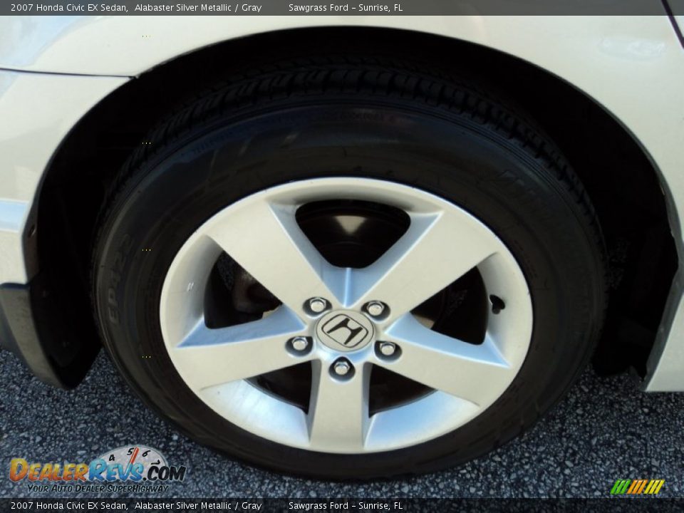 2007 Honda Civic EX Sedan Alabaster Silver Metallic / Gray Photo #4
