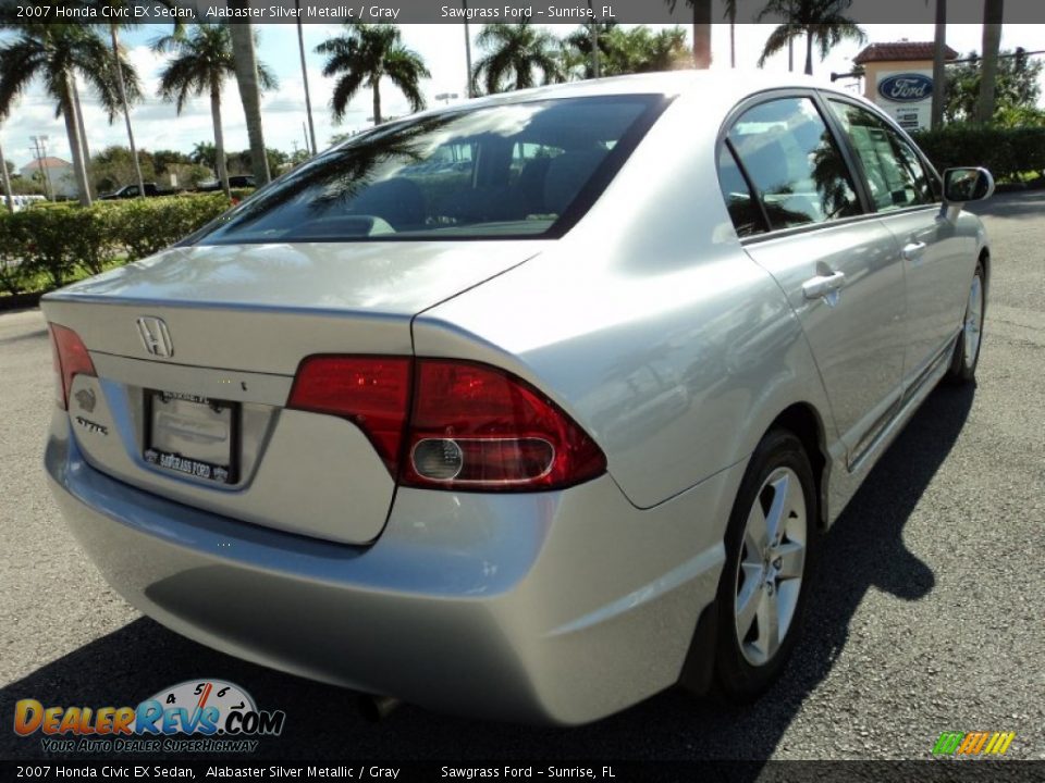 2007 Honda Civic EX Sedan Alabaster Silver Metallic / Gray Photo #6