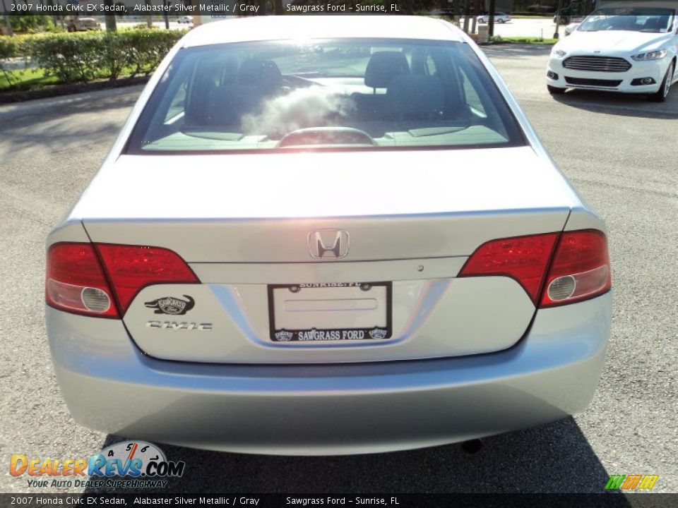 2007 Honda Civic EX Sedan Alabaster Silver Metallic / Gray Photo #7