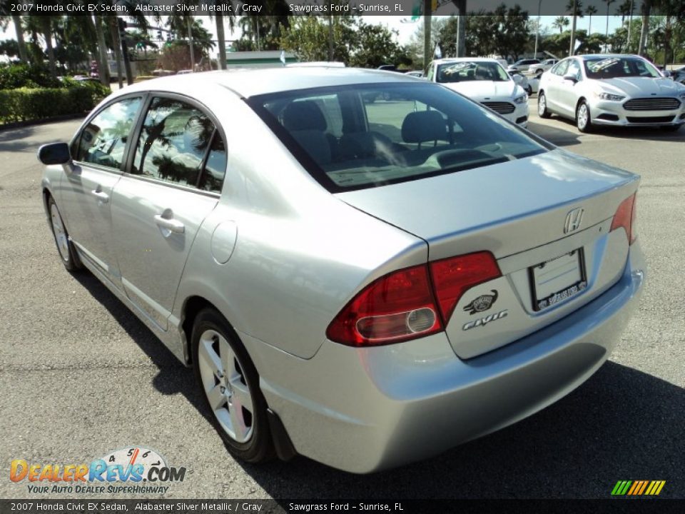 2007 Honda Civic EX Sedan Alabaster Silver Metallic / Gray Photo #9