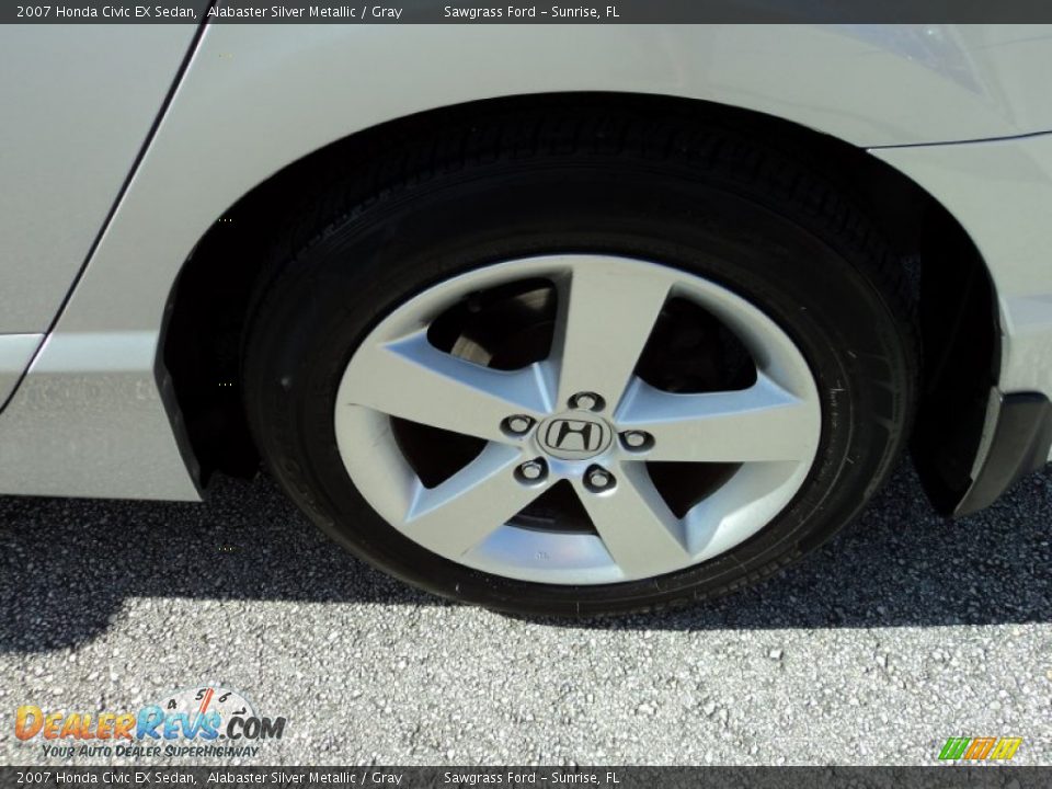 2007 Honda Civic EX Sedan Alabaster Silver Metallic / Gray Photo #10