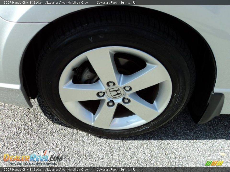 2007 Honda Civic EX Sedan Alabaster Silver Metallic / Gray Photo #11