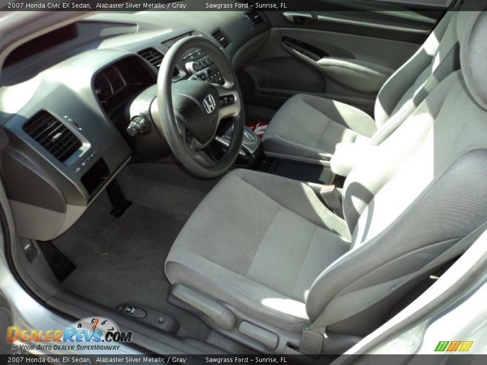 2007 Honda Civic EX Sedan Alabaster Silver Metallic / Gray Photo #18
