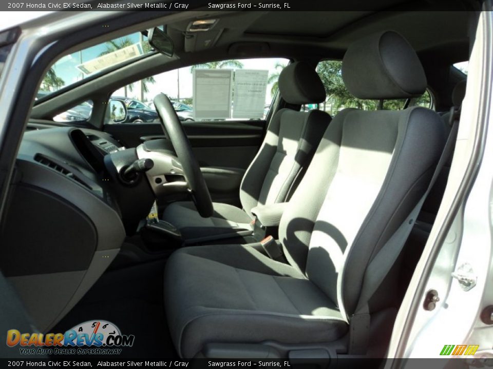 2007 Honda Civic EX Sedan Alabaster Silver Metallic / Gray Photo #19