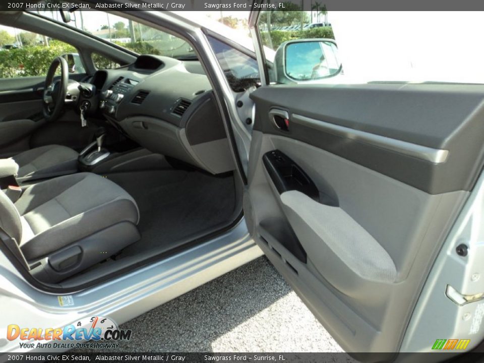2007 Honda Civic EX Sedan Alabaster Silver Metallic / Gray Photo #20