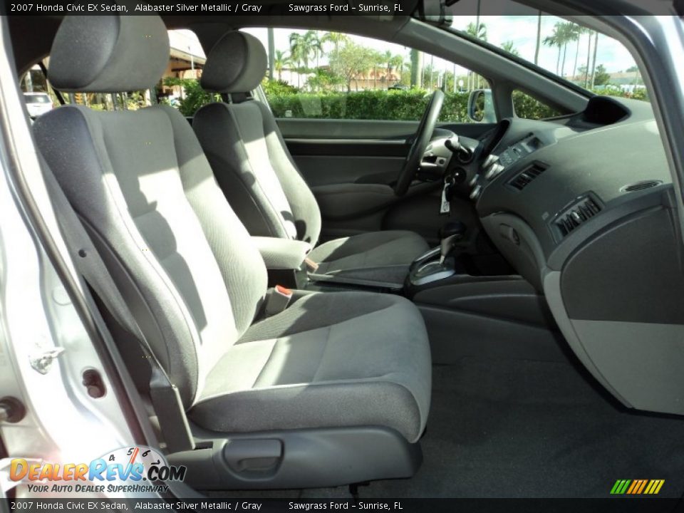 2007 Honda Civic EX Sedan Alabaster Silver Metallic / Gray Photo #21