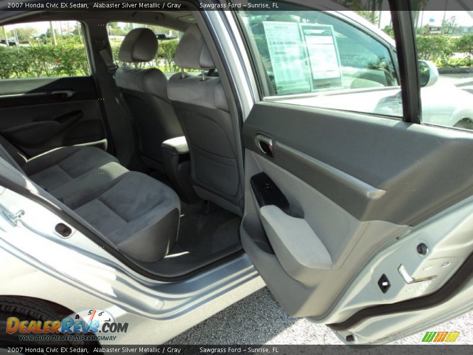 2007 Honda Civic EX Sedan Alabaster Silver Metallic / Gray Photo #22