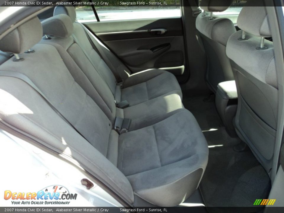 2007 Honda Civic EX Sedan Alabaster Silver Metallic / Gray Photo #23
