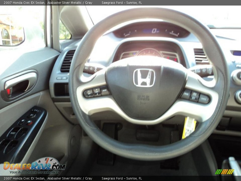 2007 Honda Civic EX Sedan Alabaster Silver Metallic / Gray Photo #25
