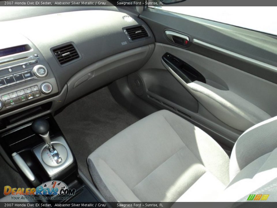 2007 Honda Civic EX Sedan Alabaster Silver Metallic / Gray Photo #26