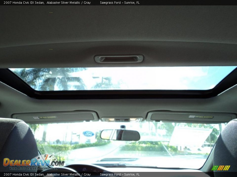 2007 Honda Civic EX Sedan Alabaster Silver Metallic / Gray Photo #30