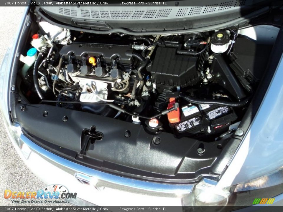 2007 Honda Civic EX Sedan Alabaster Silver Metallic / Gray Photo #31