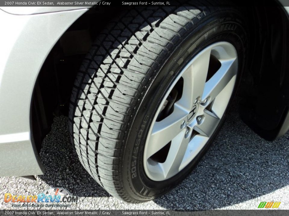 2007 Honda Civic EX Sedan Alabaster Silver Metallic / Gray Photo #32