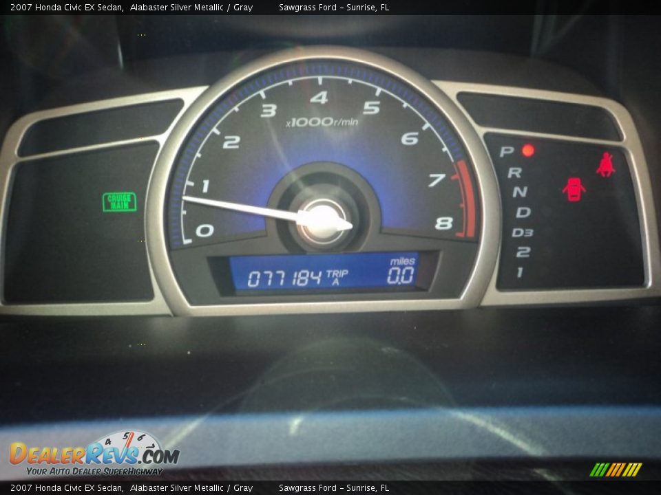 2007 Honda Civic EX Sedan Alabaster Silver Metallic / Gray Photo #33