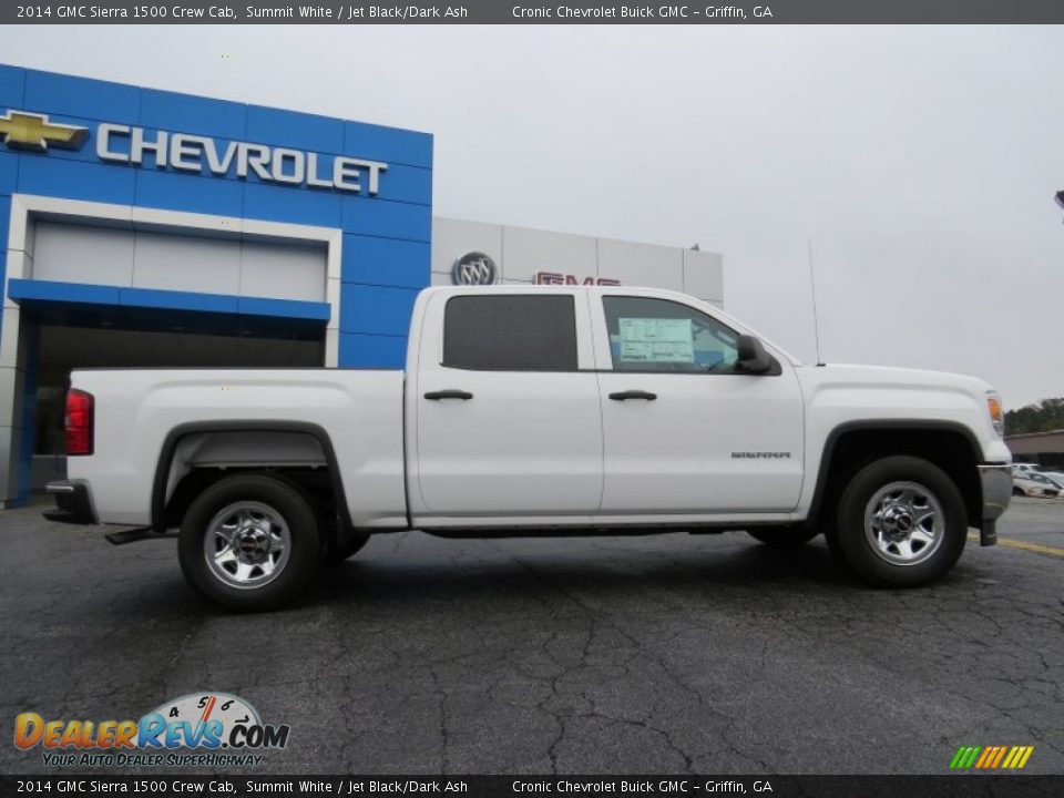 2014 GMC Sierra 1500 Crew Cab Summit White / Jet Black/Dark Ash Photo #8