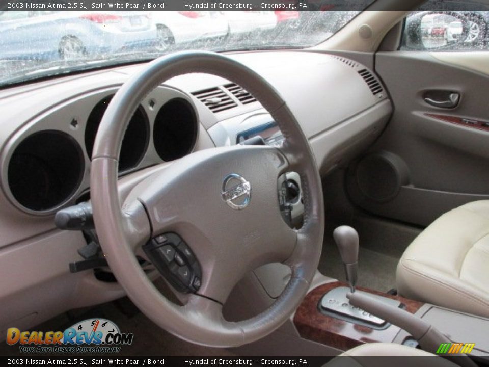 2003 Nissan Altima 2.5 SL Satin White Pearl / Blond Photo #11