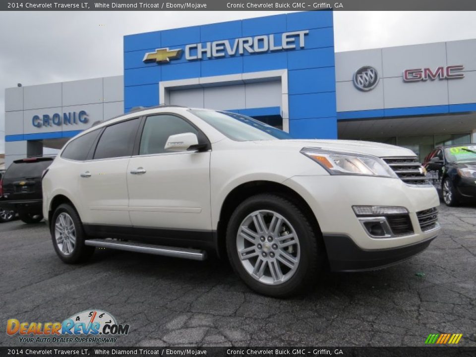 2014 Chevrolet Traverse LT White Diamond Tricoat / Ebony/Mojave Photo #1