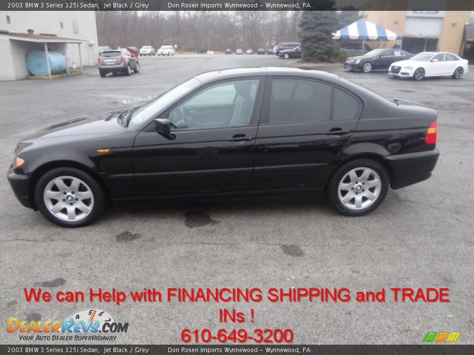 2003 BMW 3 Series 325i Sedan Jet Black / Grey Photo #8