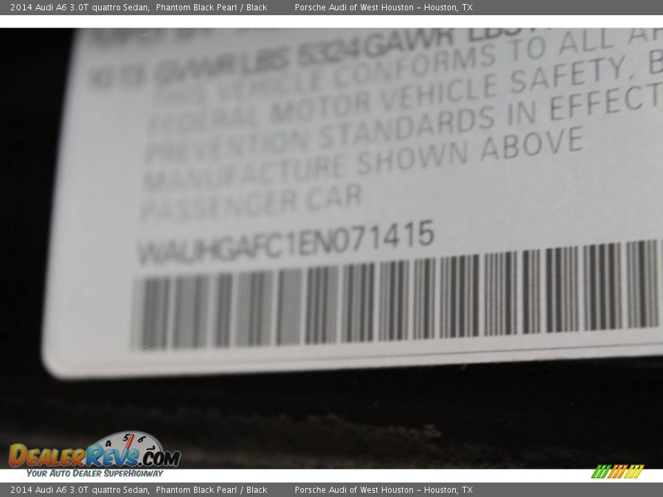 2014 Audi A6 3.0T quattro Sedan Phantom Black Pearl / Black Photo #23