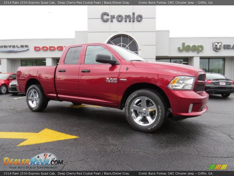 2014 Ram 1500 Express Quad Cab Deep Cherry Red Crystal Pearl / Black/Diesel Gray Photo #1