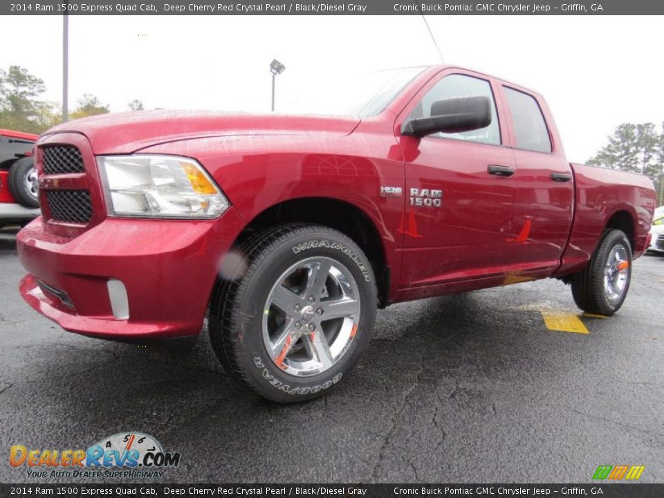 2014 Ram 1500 Express Quad Cab Deep Cherry Red Crystal Pearl / Black/Diesel Gray Photo #3