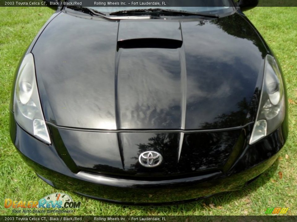 2003 Toyota Celica GT Black / Black/Red Photo #22