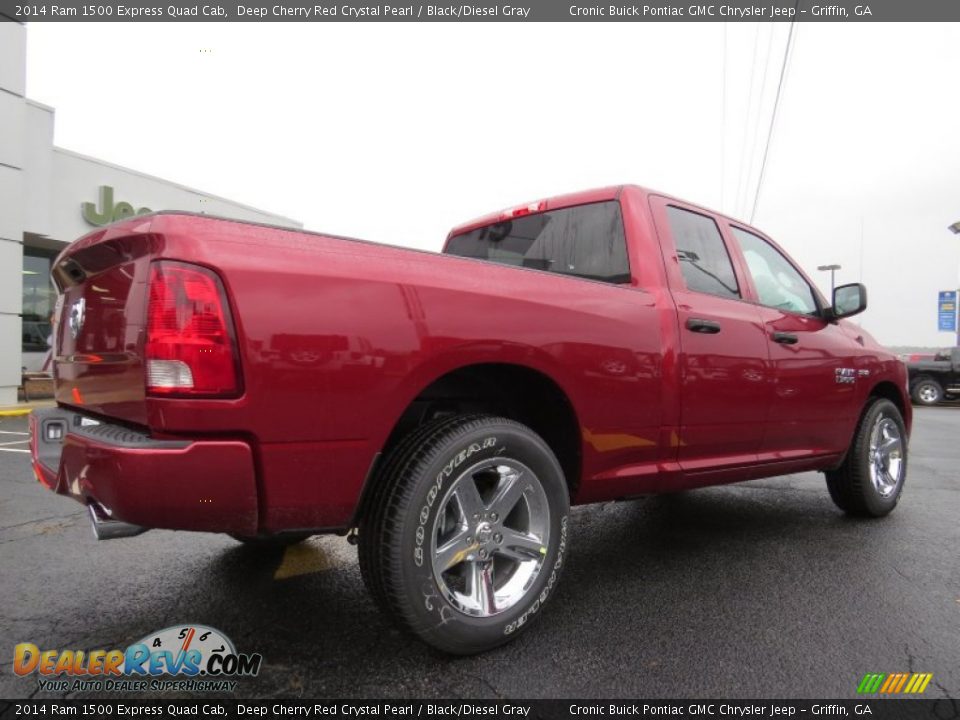 2014 Ram 1500 Express Quad Cab Deep Cherry Red Crystal Pearl / Black/Diesel Gray Photo #7