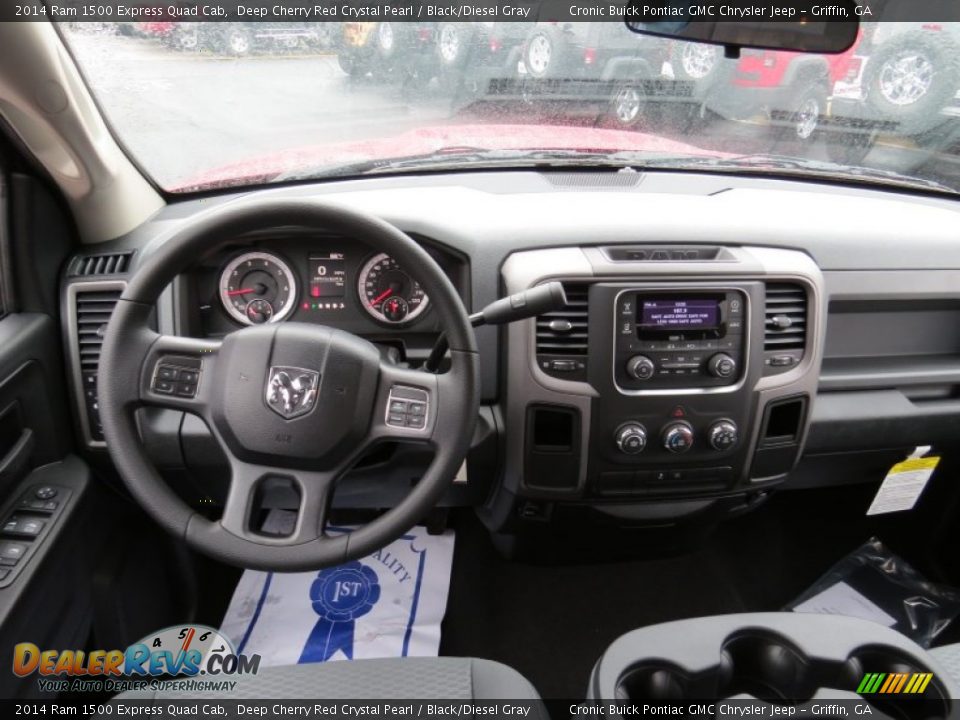 2014 Ram 1500 Express Quad Cab Deep Cherry Red Crystal Pearl / Black/Diesel Gray Photo #14