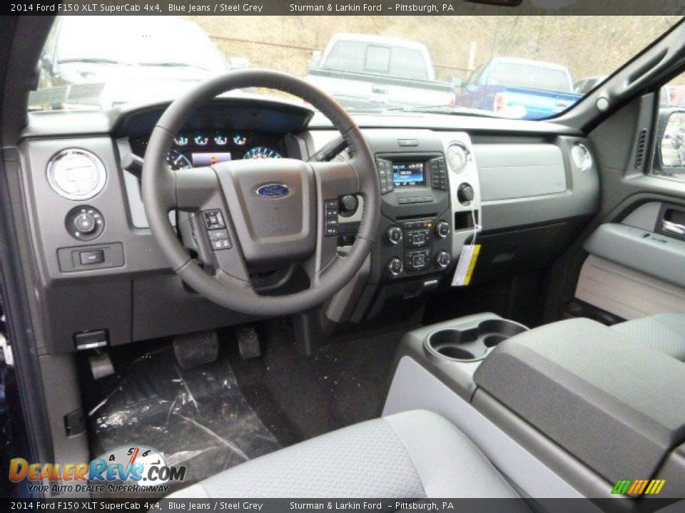 2014 Ford F150 XLT SuperCab 4x4 Blue Jeans / Steel Grey Photo #10