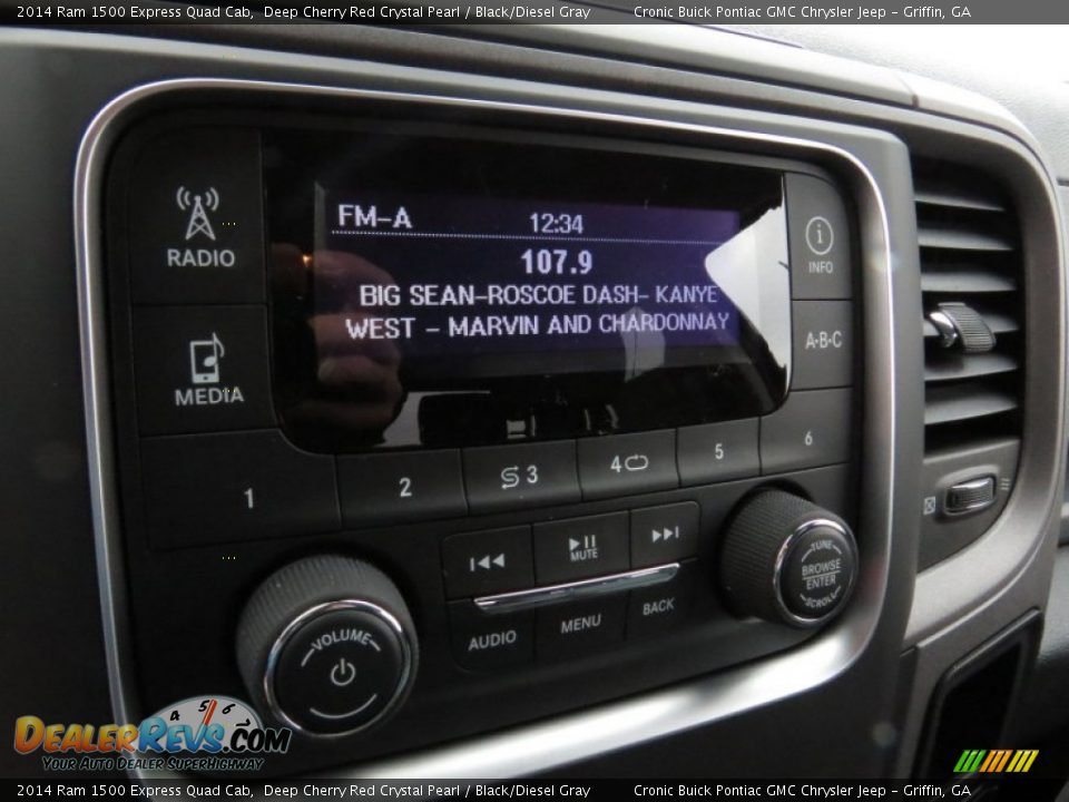 2014 Ram 1500 Express Quad Cab Deep Cherry Red Crystal Pearl / Black/Diesel Gray Photo #17
